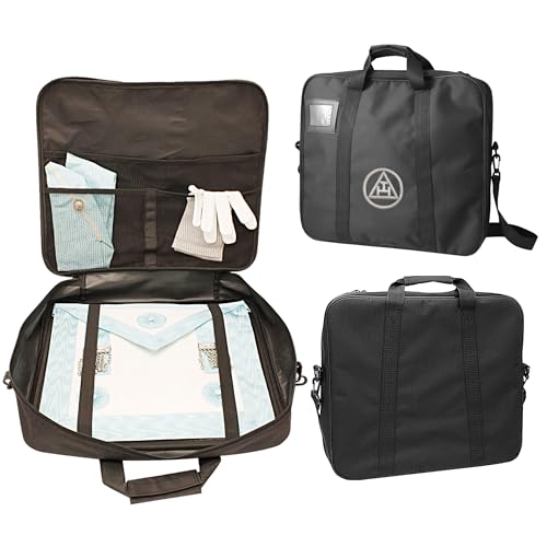 Maletín masónico de Royal Arch Chapter con Triple Tau bordado y bolsa de piel sintética