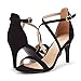 DREAM PAIRS Women's DOLCE Fashion Stilettos Open Toe Pump Heel Sandals,Size 6.5,Black Nubuck,DOLCE