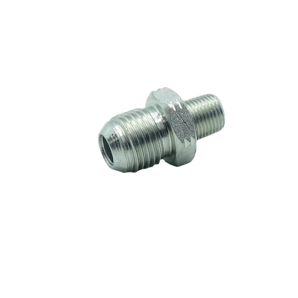 2 Pcs Pipe Adapter 3/8" Male 37° Flare JIC(9/16"-18) x 1/8" Male NPT Plated Steel Hydraulic fitting