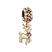 Charmed Craft Enamel Green or Gold Plated Rudolph Reindeer Charms Christmas Charms for Bracelets (dangle)