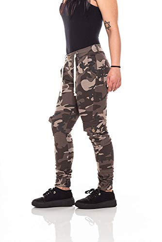 Calça Feminina Jogger Camuflada Com Bolso Cargo Lateral Tamanho:40;Cor:Marrom