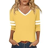1. Découvrez le confort printanier idéal:Notre tee shirt femme ou chemisier femme au col V dévoile délicatement la clavicule. La manche trois-quarts couvre juste la partie la plus forte du bras. Conçu pour les journées à 20°C, ce haut femme est parfait seul ou sous un blazer, sans volume. C'est le vetement femme parfait pour le printemps, qu'il s'agisse d'un tshirt, d'une blouse femme ou d'une tunique femme. Parfait aussi en sportswear femme décontracté.