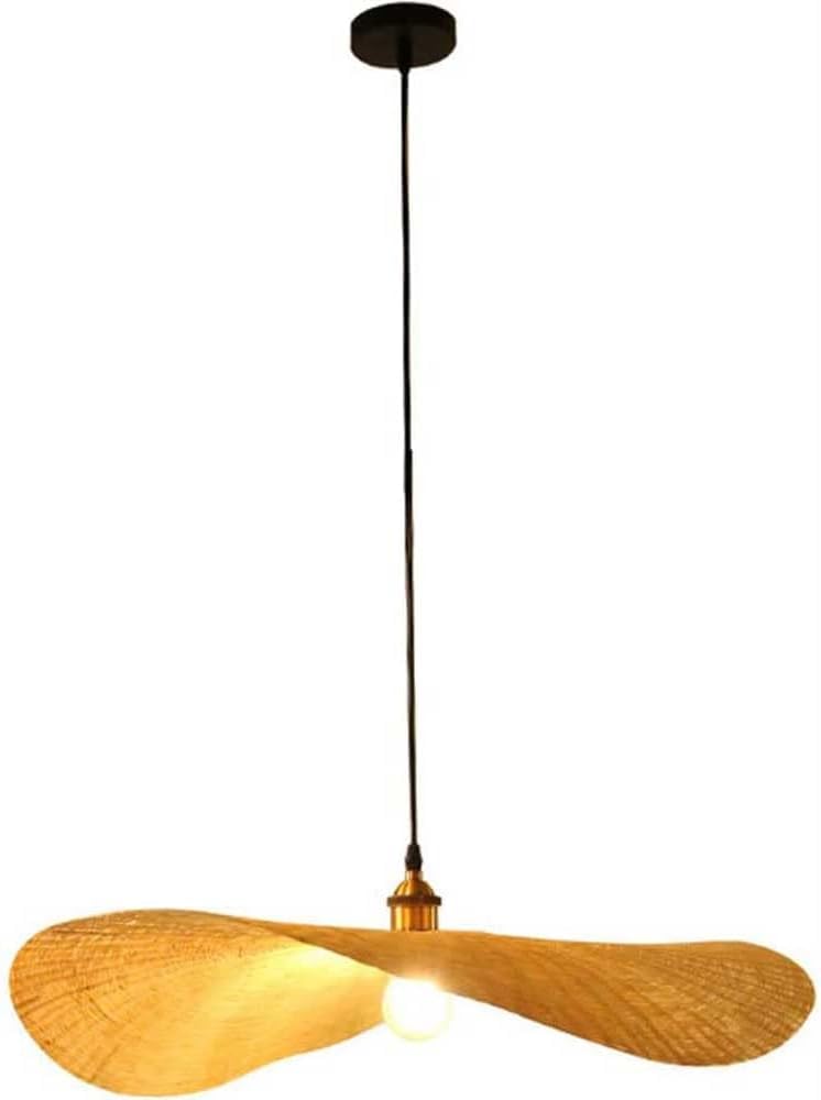 Lampe suspendue rotin E27 luminaire tissé main design japonais