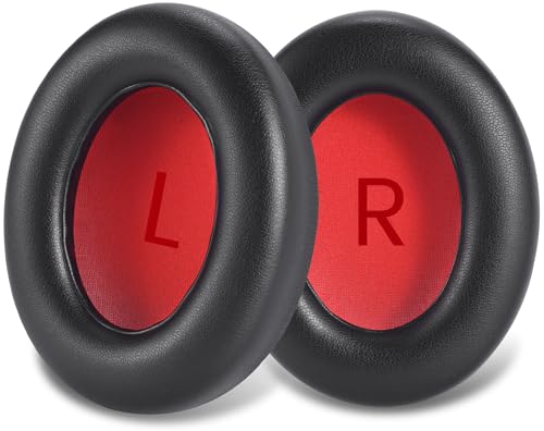Lukvcoe Earpads para auriculares 1MORE SonoFlow/SonoFlow SE & Pro, Negro, ajuste perfecto, instalación rápida, aislamiento de ruido, durabilidad mejorada, diseño ergonómico para largas sesiones, cuero de proteína suave