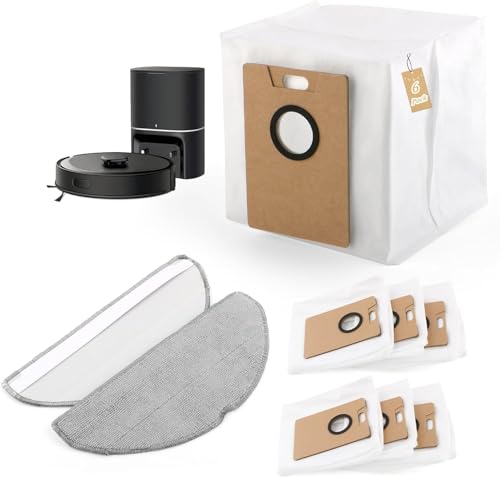 Immagine prodotto: VOUPRONGZY 8 Pezzi Accessori Per Tapo RV30 Max Plus/Tapo RV20 Max Plus Robot Aspirapolvere Con 6 RVA202 Sacchetti per la Polvere, 2 RVA301 Panni Mop