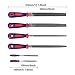 WORKPRO W002111 Steel Needle and Flat File 6-Piece Set with Ergonomic Rubber Handle, Included Four 8 Inch and Two 4 Inch Files (1 Set)