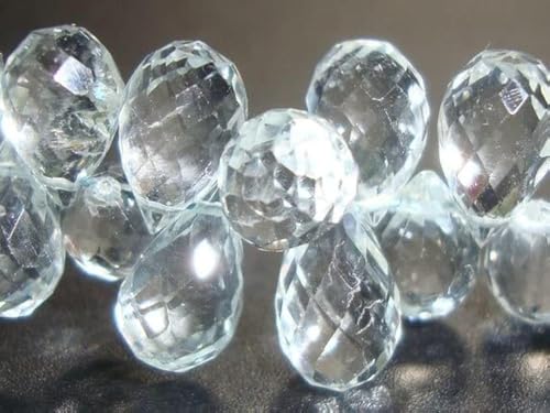 Aigue-marine briolette facettée en goutte pour apaiser et illuminer vos bijoux faits main - 2