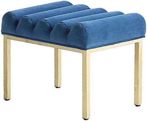 Banc à chaussures en métal bleu pour sublimer l'entrée de votre chambre