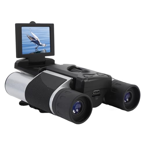 Gugxiom Prismáticos con zoom digital con cámara, 10 x 25, imagen de 48 MP, video de 2.5 K, pantalla LCD de 2 pulgadas, montaje en trípode, ideal para observación de aves y caza