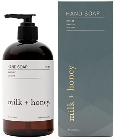 milk + honey Liquid Hand Soap, No. 9, with Lavender, and Tea Tree, Moisturizing Hand Soap, Natural Hand Soap, 12 Fl Oz