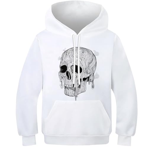 Sweat-shirt squelette ado garçon 11-13 ans avec grande poche