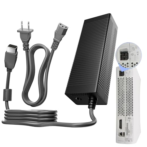 Image of AC Adapter for Xbox 360 Console,203W Power Supply Brick with Cord,Replacement Power Brick for Xbox 360 Fat Console(Not Fit for Xbox360 Slim /Xbox360 E Console)