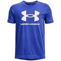 Under Armour Sportstyle Logo Short Sleeve T-Shirt, Blue/White, Boy's Medium