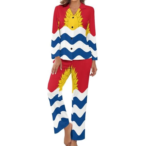 Pyjama femme chic anti-serrage ensemble pantalon élastique Kiribati confortable