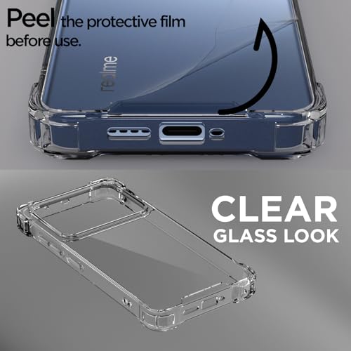 Image of Pikkme Back Cover for Realme P4 5G PC + TPU Clear Transparent Raised Edges Shockproof Protective Phone Bumper Case(Transparent)