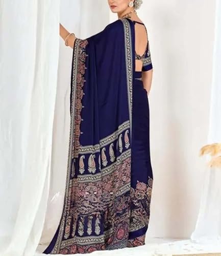Generic blue bhagalpuri silk saree – image 2