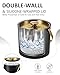 Bakpoco 3L Ice Bucket with Silicone Lid, Scoop, Gold Tongs & Strainer, Stainless Steel Double Wall Insulated Ice Buckets for Parties & Cocktail Bar, Outdoor Champagne Ice Container Bin, Black