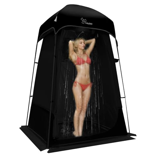 Outdoor Shower Tent Changing Room Privacy Portable Camping Shelters (Black) by Vidalido - Used condition - US$93.37