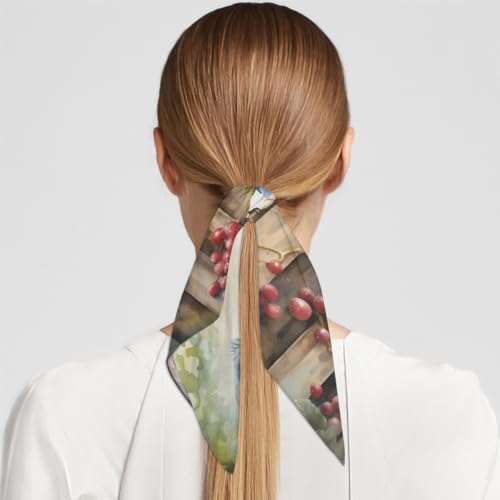 Square Head Scarf Birds On Board Bandana Silk Feel Like Hair Wrap Shawl Lightweight Scarves Fashion Accessories for Women Girls2