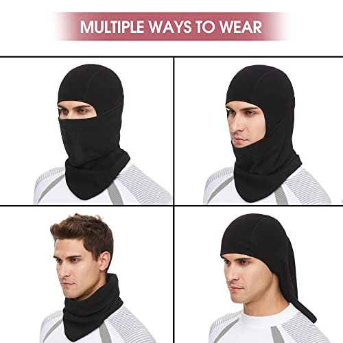 Aiwolu Balaclava Face Mask For Cold Weather Thermal Ski Mask Men Skiing Snowboard Motorcycling Black #TOP5
