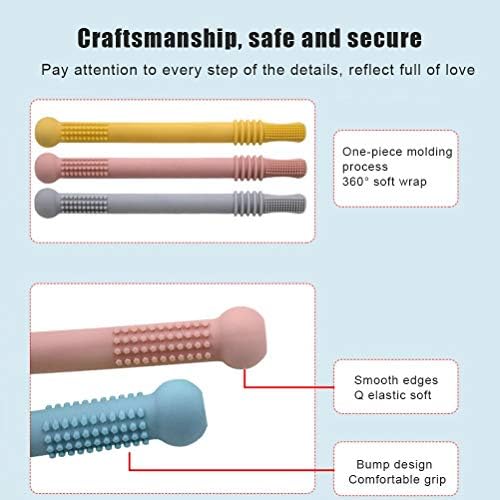 DAN&DRE 4 Pack Hollow Teething Tubes, Silicone Baby Teething Toys with Dual Hardness, BPA Free Chew Toys for Relief, Infants 0-6 Months (Mixed color) — view 8