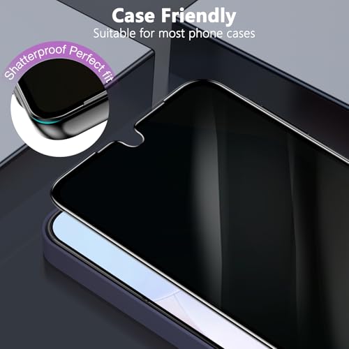 Image of YWXTW [2 Pack Privacy Screen Protector for Samsung Galaxy A17 5G /4G, 25 Anti-Spy Tempered Glass - 9H Anti-Scratch, HD Clear & Sensitive Touch, Case Friendly Screen Guard for Samsung A17