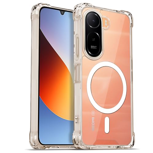 Image of AESTMO Clear Back Cover for Redmi A7 Pro / C85X 5G | 360 Protection | Transparent Back Cover for Redmi A7 Pro / C85X 5G (PC + TPU, Compatible with MagSafe Accessories, Transparent Bumper)