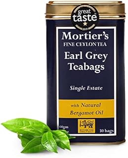 Mortier's Earl Grey Tea Bags - Great Taste Award Winner - 30 Premium Ceylon Earl Grey Tea Bags