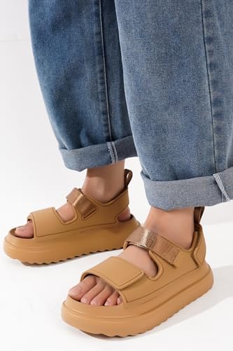 Image of Project Cloud Platform Sandals For Women 2026 - Ultra Soft Insole Slip Resistant Womens Sandals Vacation Outfits for Women - Women's Beach Shoes (Goldie)