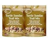 Turtle Sundae Nice Nut Trail Mix: Almonds, Caramel Filled Mini Candy Cups and Truffles, White Chocolate Chips, Peanuts, Sweet and Salty Pecans - Snack Snacking Food Treat - 2, 6oz Bags