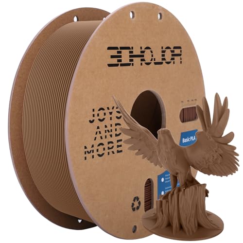 3DHoJor PLA Filament 1.75mm 1kg 3D Drucker Filament PLA Maßgenauigkeit +/- 0 02 mm ultraschnelle Filament 3d Druckmaterialien Vakuumverpackung für FDM 3D Drucker Braun
