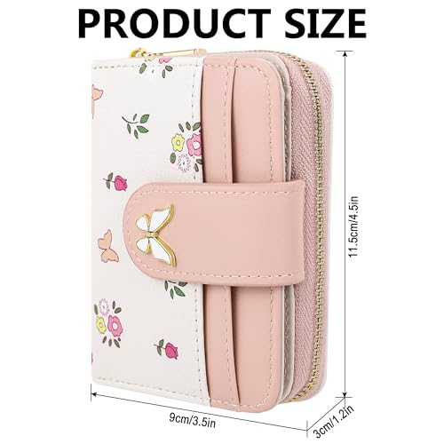 Image of Farcauo Womens Wallet Cute Small Wallets for Women Pink Women's Wallet Kawaii Butterfly Card Wallets for Women Ladies