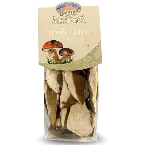 Funghi Porcini Secchi Qualità Extra Oro della Montagna 50 g – Porcini Secchi Selezionati – Prodotto Artigianale, Aroma Intenso e Ingredienti 100% Naturali