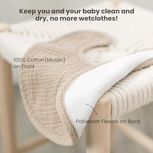 Image of Konssy 10-Pack Muslin Baby Bibs for Drooling and Teething