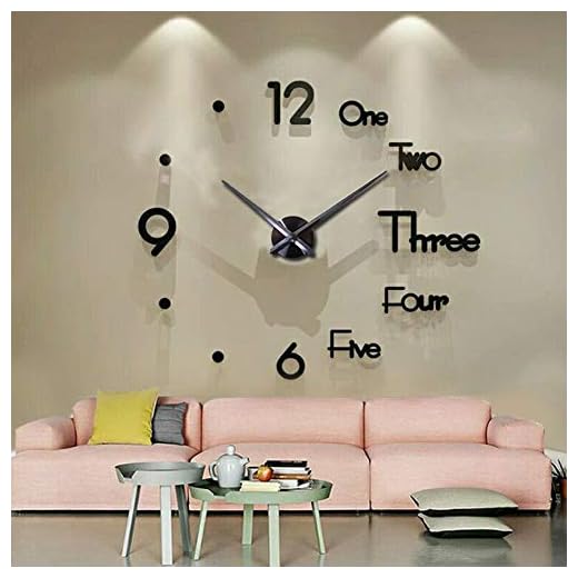 FASHION in THE CITY Large 3 D Frameless Wall Clock Stickers DIY Wall Decoration for Living Room