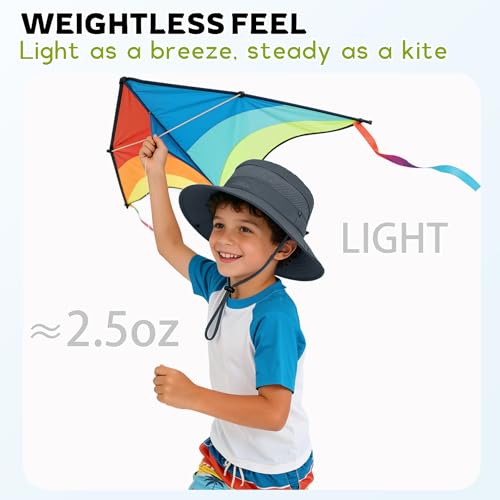 Image of Baby Sun Hat UPF 50+ Sun Protective Toddler Bucket Hat Summer Kids Beach Hats Wide Brim Outdoor Play Hat for Boys Girls