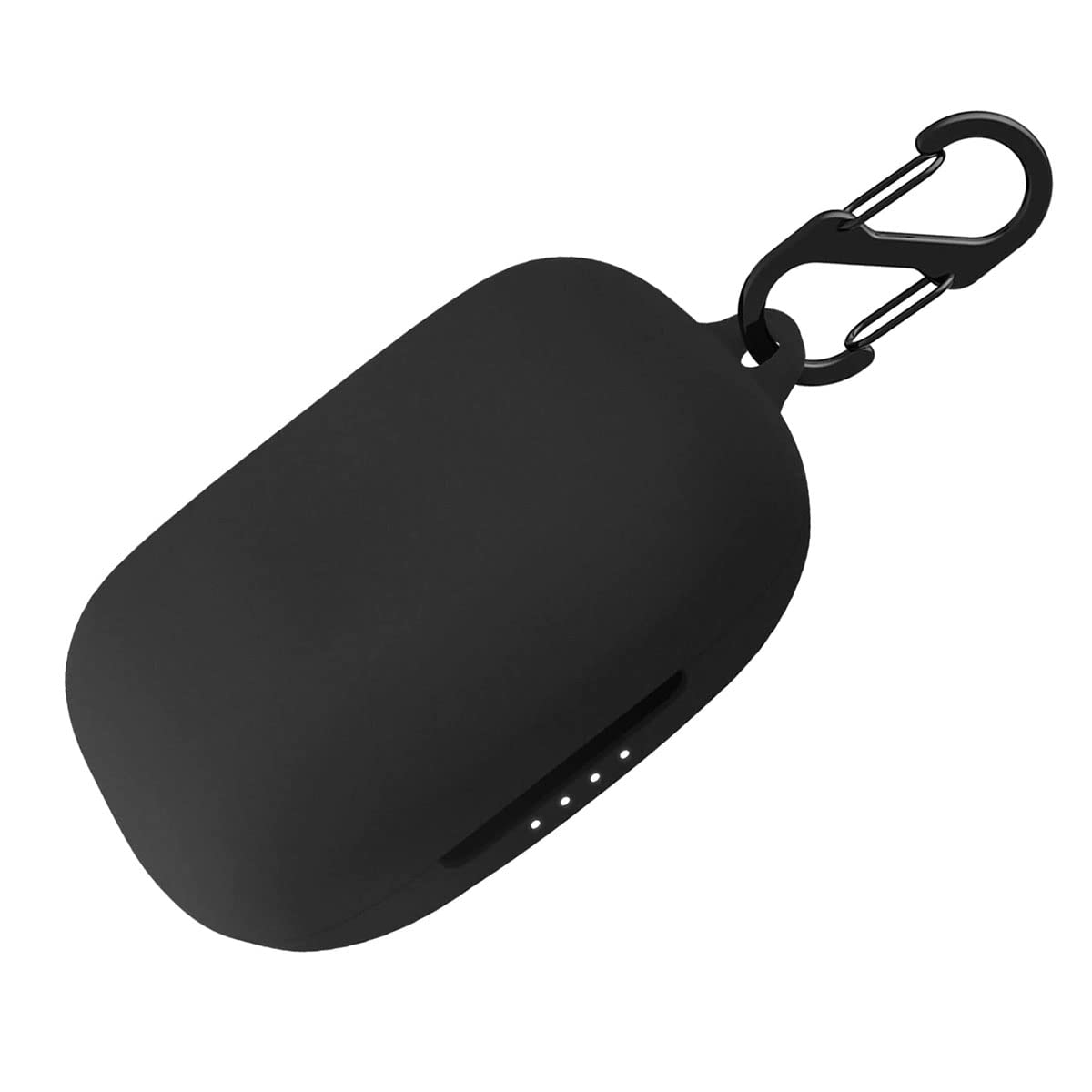 KACA Protective Shockproof Silicone Cover Case with Buckle Compatible with Skullcandy Push Active Earbuds(Black)