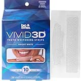 BioSwiss Teeth Whitening Strips, Vivid 3D Ultra White Mint Tooth Whitener Strip Set, Pack of 28, Blue Box