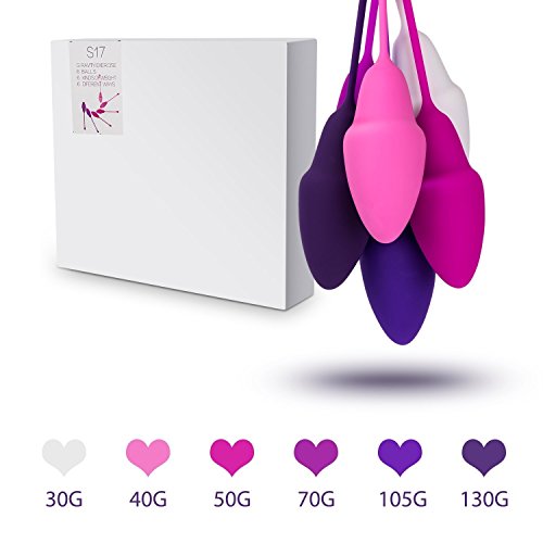 Kegel Exercise Weights: 6 Silicone Ben Wa Vaginal Kegel Balls with Training Instructions