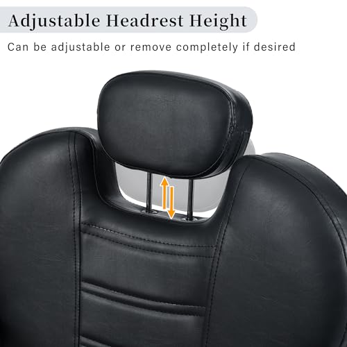 Image of Barber Chair Salon Chair for Hair Stylist with Heavy Duty Hydraulic Pump,Height Adjustment 360 Rotation Shampoo Chair for Tattoo Shampoo Beauty Salon Equipment