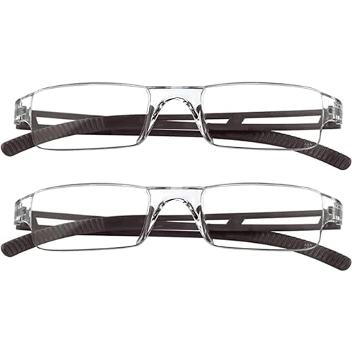 Image of 2 Pack Reading Glasses, Blue Light Blocking Computer Reading Glasses for Women and Men, Lightweight Readers(Brown,+1.50Magnification)