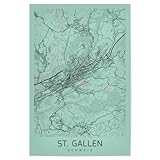 artboxONE Poster 75x50 cm Städte Sankt Galler City Map - 