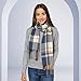 Loritta Womens Scarf Fashion Long Plaid Shawls Wraps Big Grid Winter Warm Lattice Large Scarves Gifts, U-Navy Beige Red Lattice