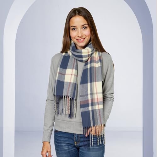 Image of Loritta Winter Scarf for Women, Long Plaid Shawl Wraps Scarves Gifts