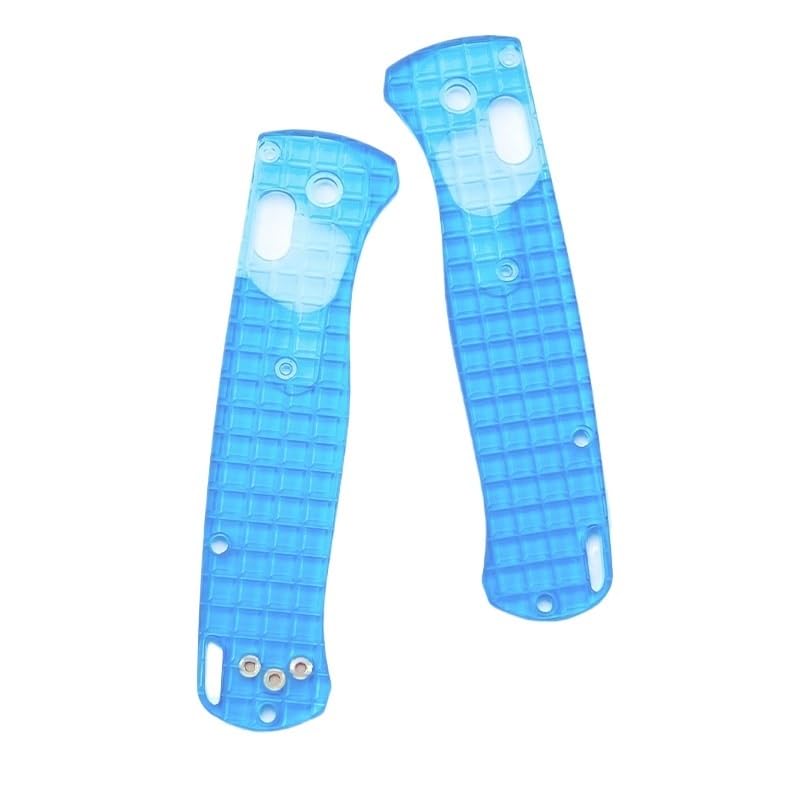 Echeson 1 Pair Acrylic Scales Fits for Benchmade Bugout 535, Custom Clear Blue Handle Patch