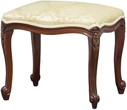 履き心地◎ アンティーク調猫足スツール/腰掛椅子 〔ブラウン〕 木製