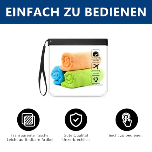 Lot de 2 sacs de toilette transparents homologués - 20 x 20 cm - Avec poignée - Gadgets d'avion - Accessoires de voyage – Image 4