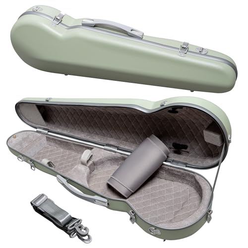 MI&VI NP-7001S Classic Poly Carbon Shaped Violin Case (Full Size) 4/4 with Carry Straps | Hygrometer...