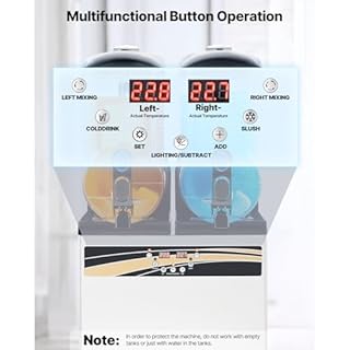 Uargd Commercial Frozen Drink Machine, 15Lx2 Dual Tank Slush Maker, 120 Cups Stainless Steel Smoothie and Frozen Beverage Dispenser for Home Gatherings, Restaurants, Cafes, and Bars