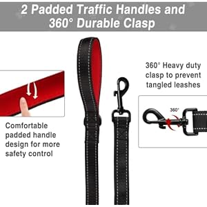   Dog-Leash-Heavy-Duty-Dog-Leash-Leashes-for-Large-Breed-Dogs-5FT6FT-Double-Handle-Dog-Leash-Reflective-Training-Lead-Perfect-for-Medium-to-Large-Dogs5FT-Pink